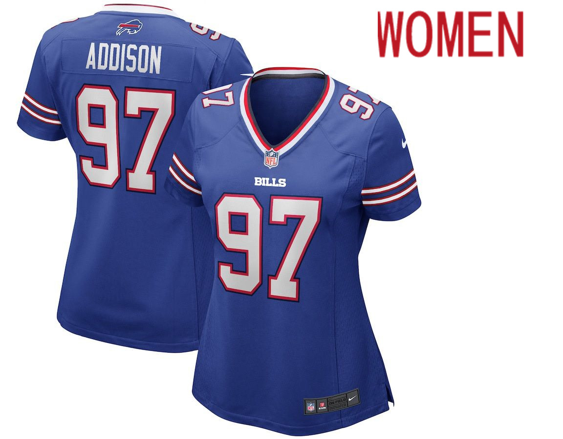 Women Buffalo Bills #97 Mario Addison Nike Royal Player Game NFL Jersey->customized nfl jersey->Custom Jersey